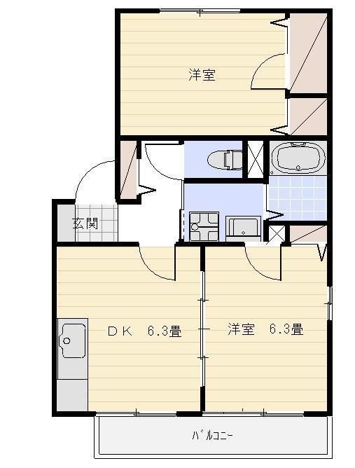 K's参番館 202号室 間取り