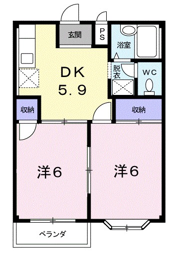エルディムおおすみＡ 205号室 間取り