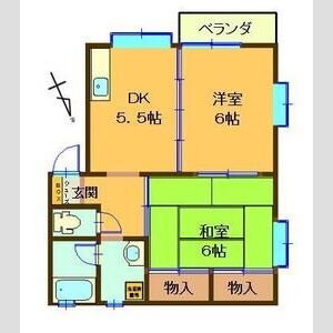サンフラワーB 2-D号室 間取り
