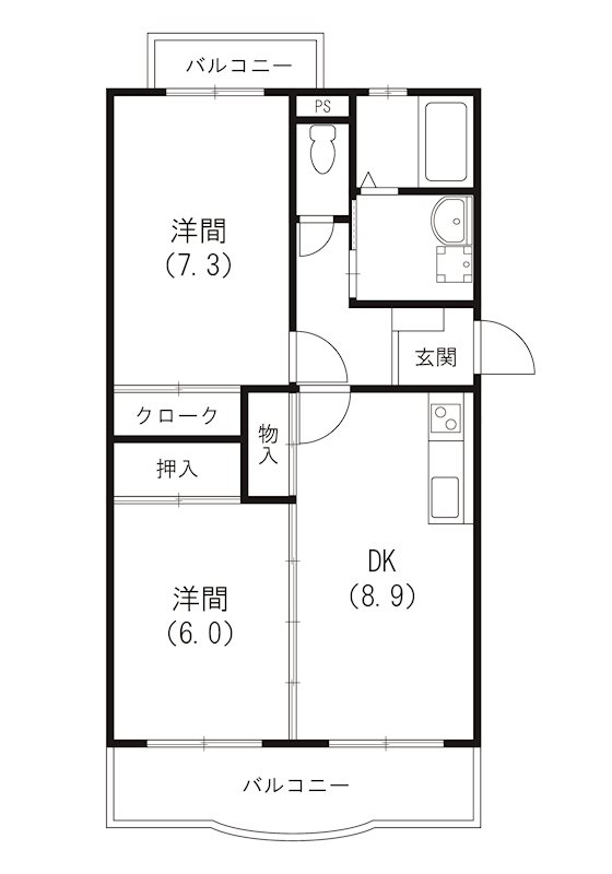 エクレールB 202号室 間取り