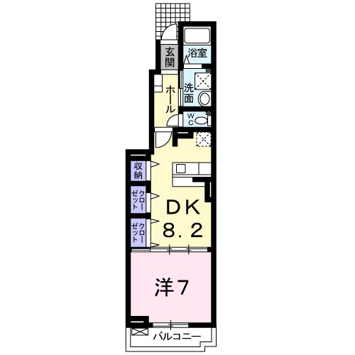 ウエスト・テール ミュー 102号室 間取り