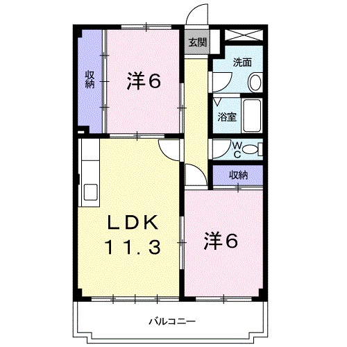 プレイスライフ 302号室 間取り