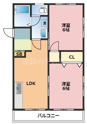 サンハイツⅠ 2D号室 間取り