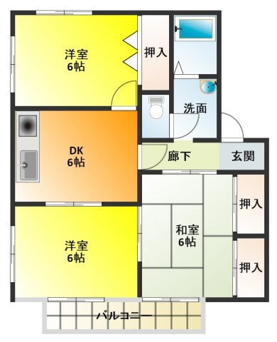 サンパティークⅡ 107号室 間取り