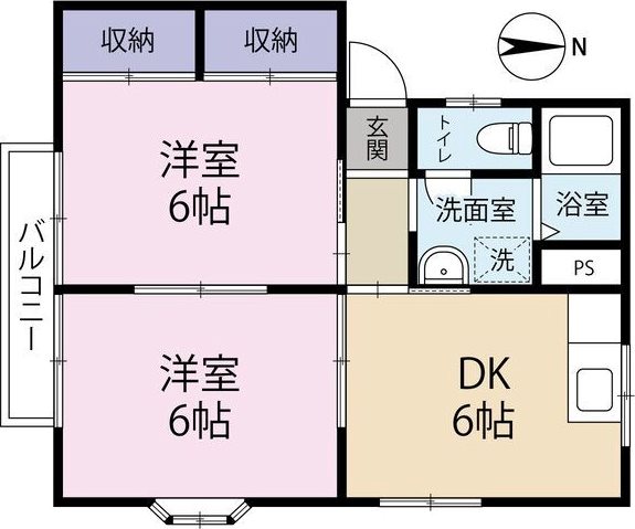 レジェント・ヒルB 202号室 間取り