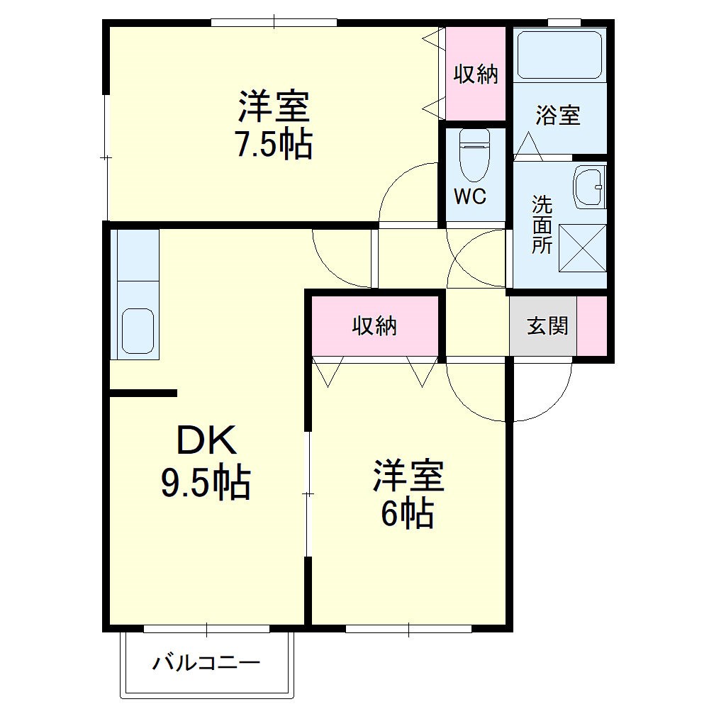 ライトハウス 101号室 間取り