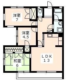 シャトー蜆塚Ⅰ 101号室 間取り