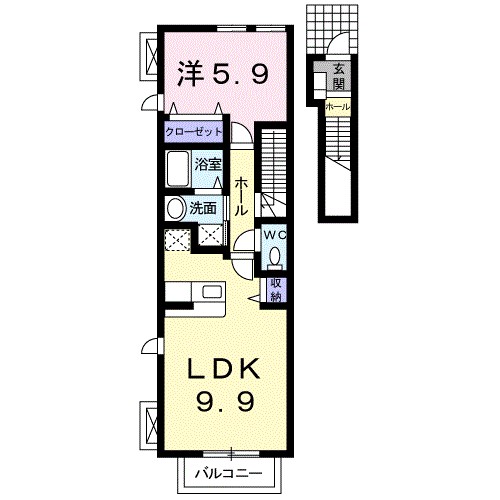 ニューヤマジⅡ 206号室 間取り