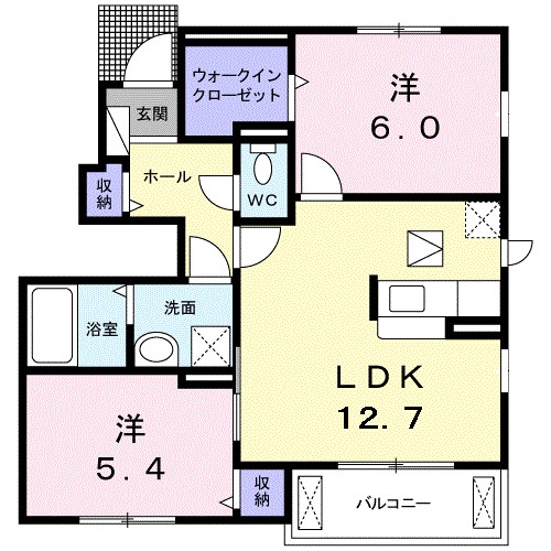 クオーレＫＴ 101号室 間取り