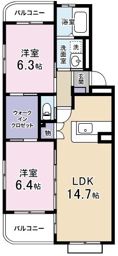 ルミナス 105号室 間取り