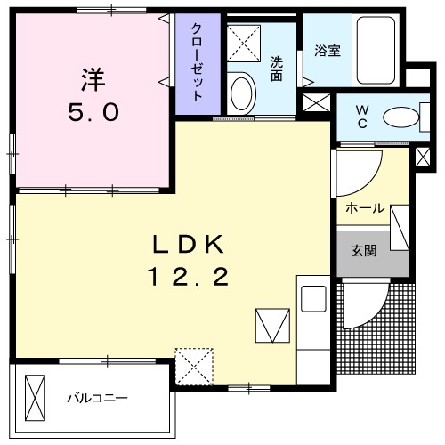 ベル高丘 101号室 間取り