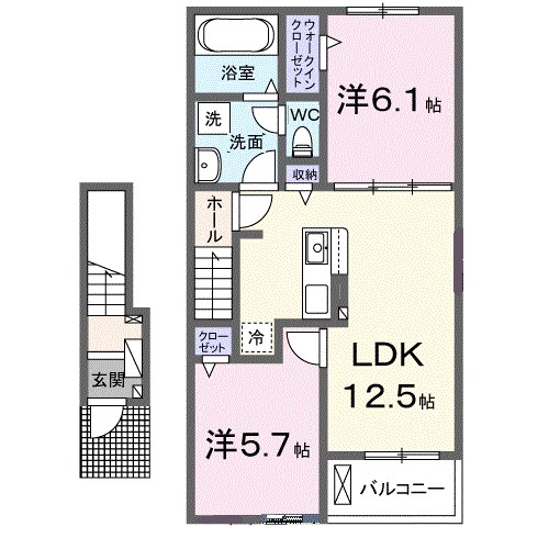 マホラ　Ⅱ 205号室 間取り