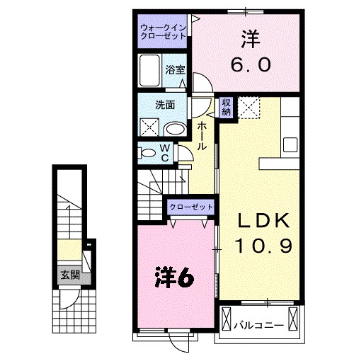 デュランタ小松 203号室 間取り