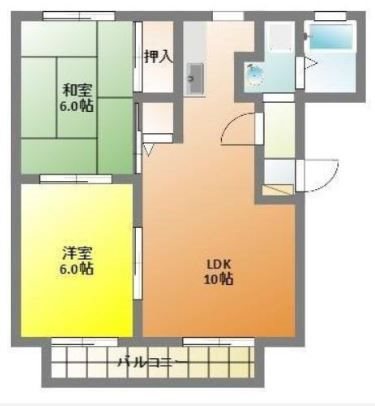ベルタウン　A棟 202号室 間取り