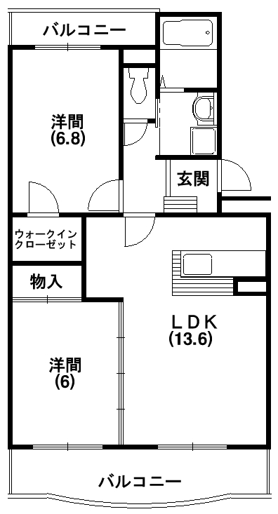 アレイズ和合 102号室 間取り