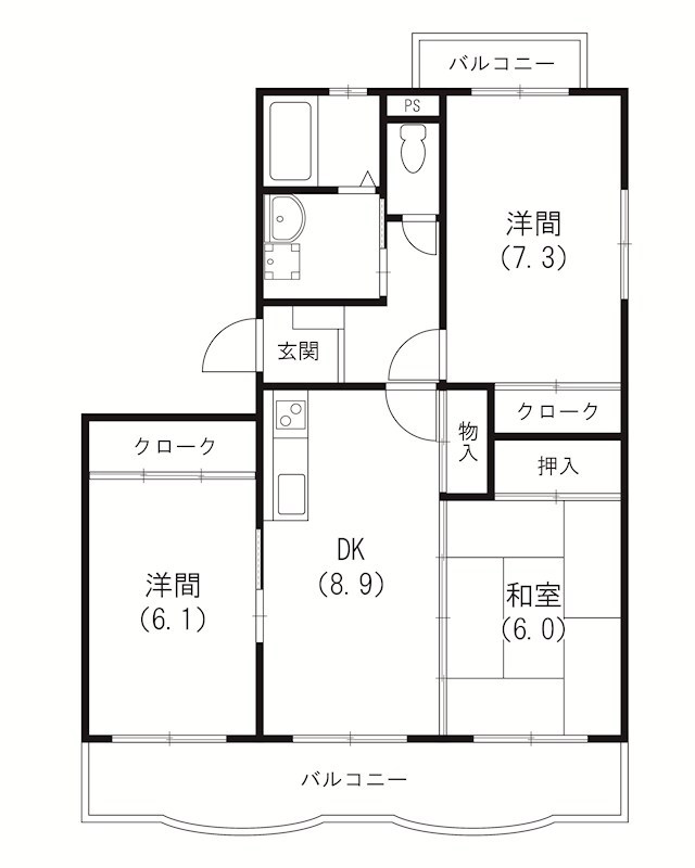 エクレールA 301号室 間取り