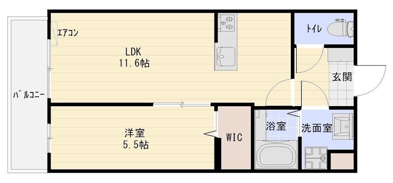 フェリス道本 106号室 間取り