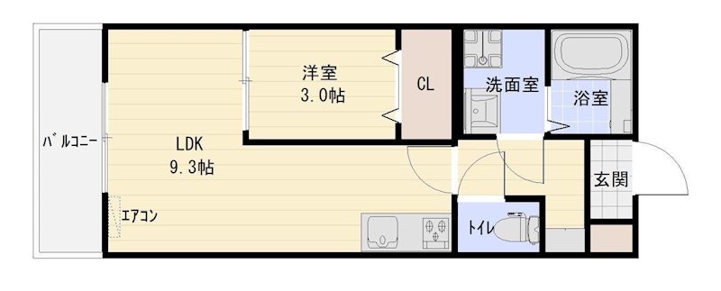 フェリス道本 302号室 間取り