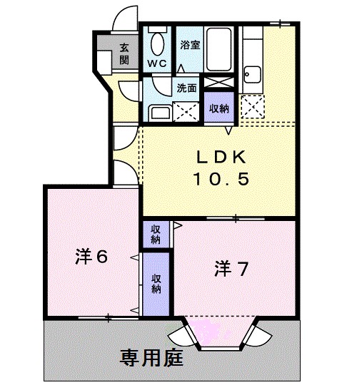 クレストールアイリスA 102号室 間取り