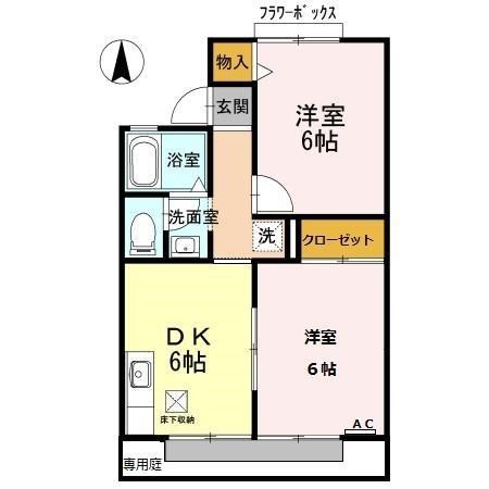 コーポシャルマン 102号室 間取り