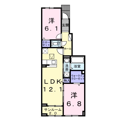 アルバ 涼 102号室 間取り