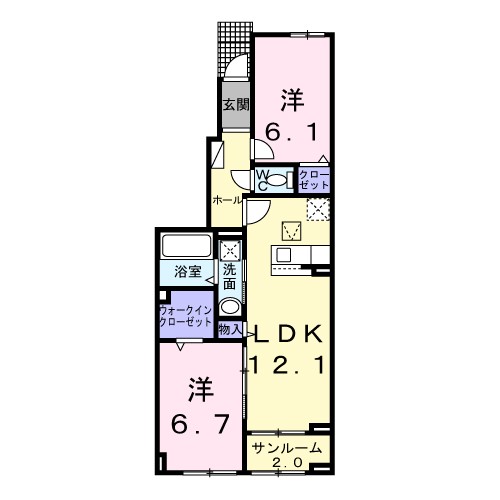 アルバ 涼 103号室 間取り