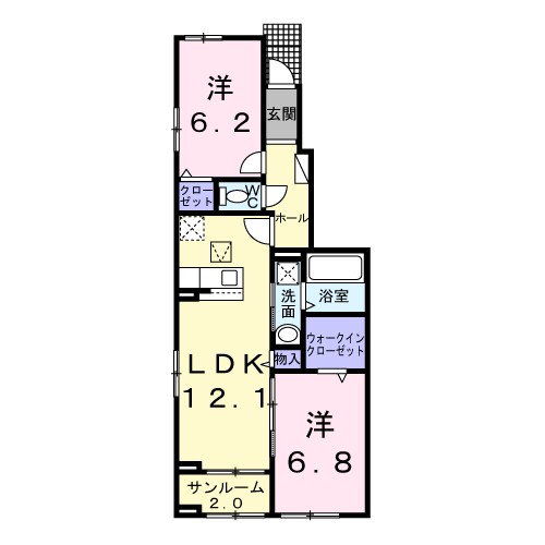 アルバ　涼 105号室 間取り