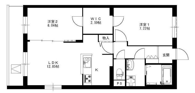 スウィートベル 301号室 間取り