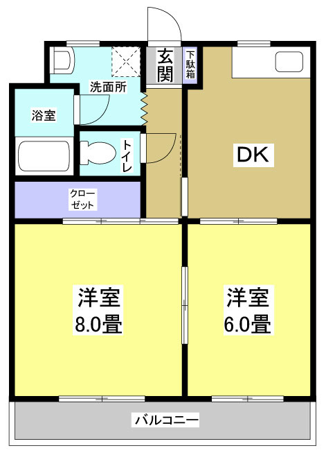 マンションハーヴェストⅡ 401号室 間取り