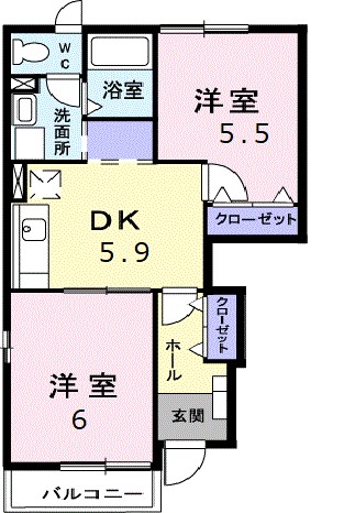 フロール 101号室 間取り