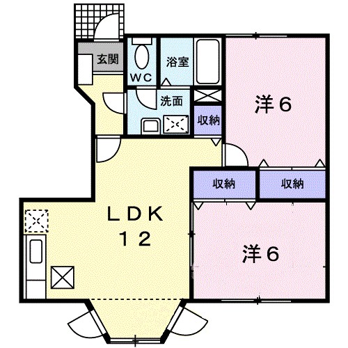 ソレアードⅠ 105号室 間取り