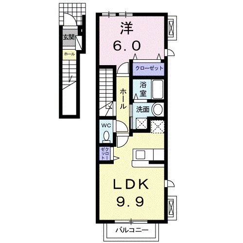 シャルマンA 201号室 間取り