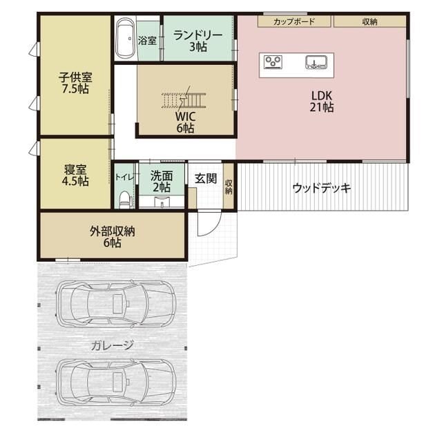 袋井市新池定期貸家 間取り