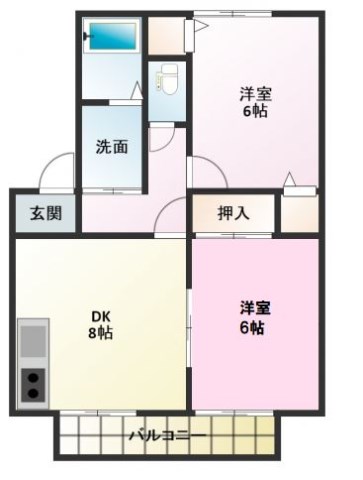 サンパティークⅠ 102号室 間取り
