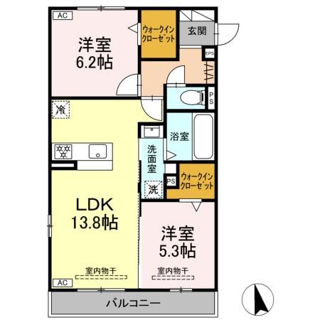 シリウス 206号室 間取り