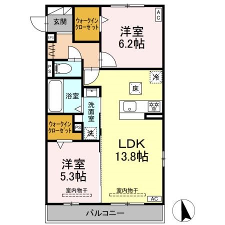 シリウス 101号室 間取り