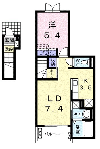 ティー ガーデン 203号室 間取り