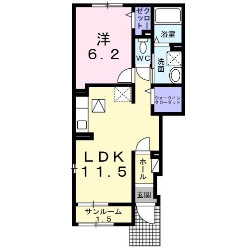 カーサ　ラコルト 101号室 間取り