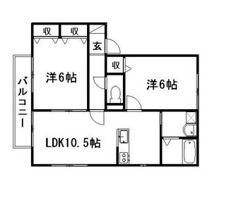 ラフィーネ B201号室 間取り