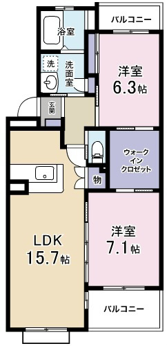 ルミナス 103号室 間取り