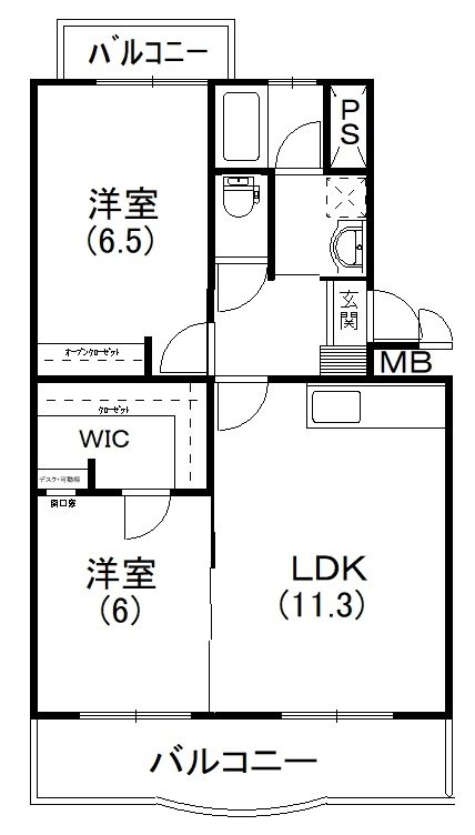 クリスタルフォレスト 403号室 間取り