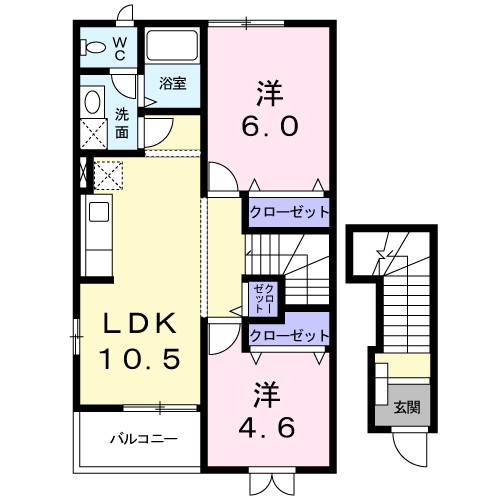 アプリコット・トゥリー 201号室 間取り
