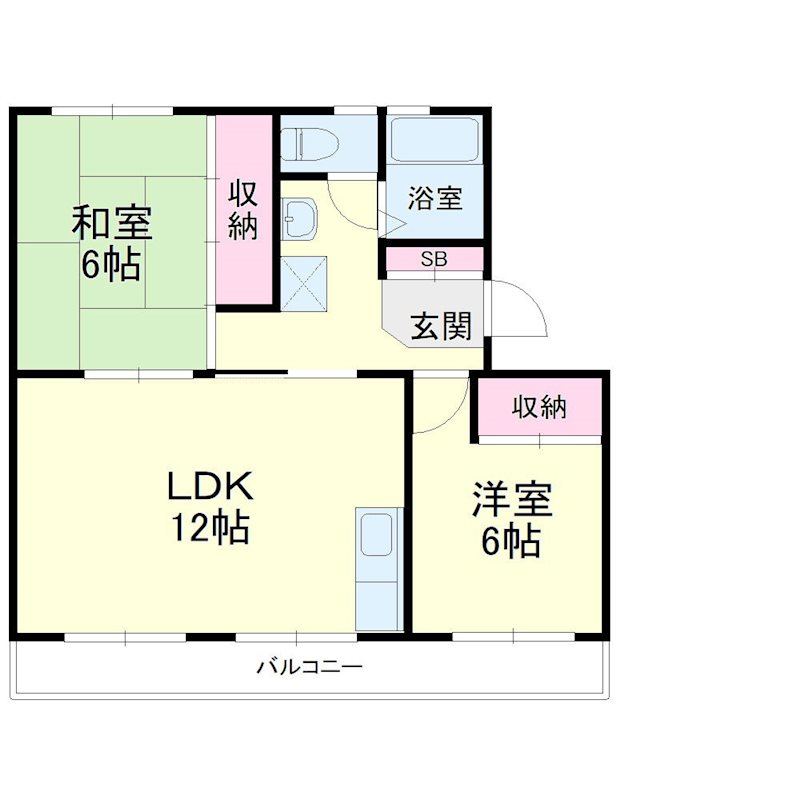 武藤ハイツⅡ 202号室 間取り