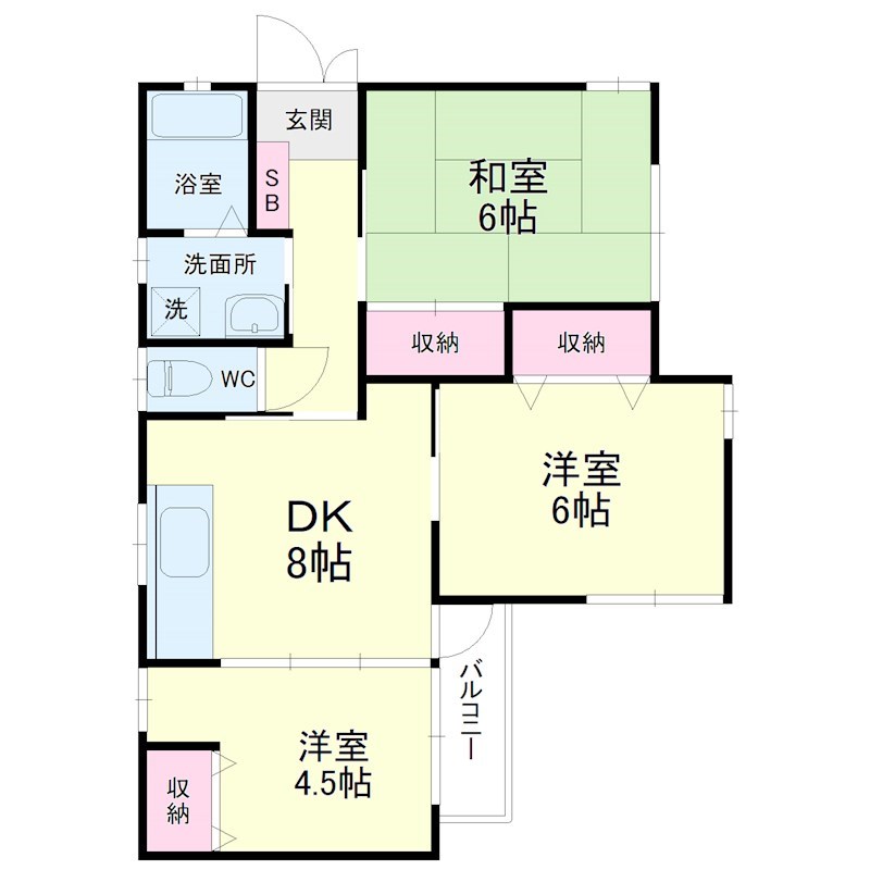 リバティヒル幸G 101号室 間取り