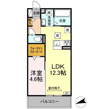 D-Hills佐藤Ⅲ 105号室 間取り
