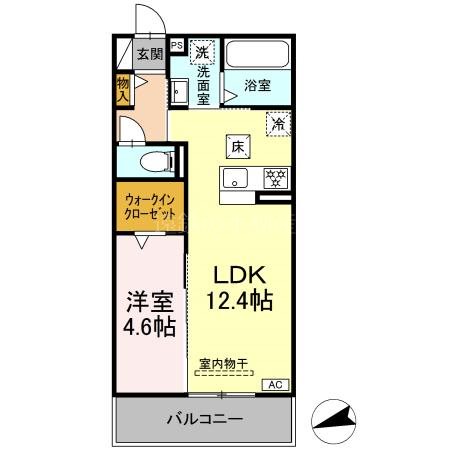 D-Hills佐藤Ⅲ 201号室 間取り