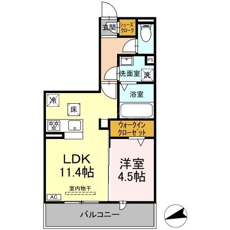 D-Hills佐藤Ⅲ 202号室 間取り