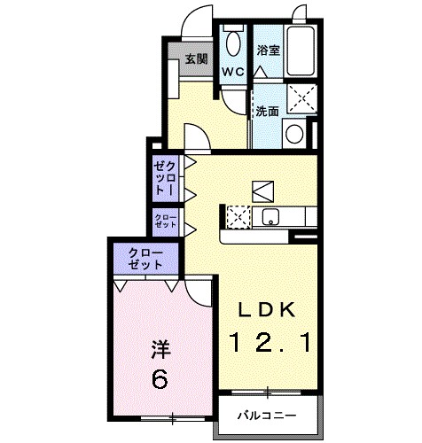 ニューリーフ A 103号室 間取り