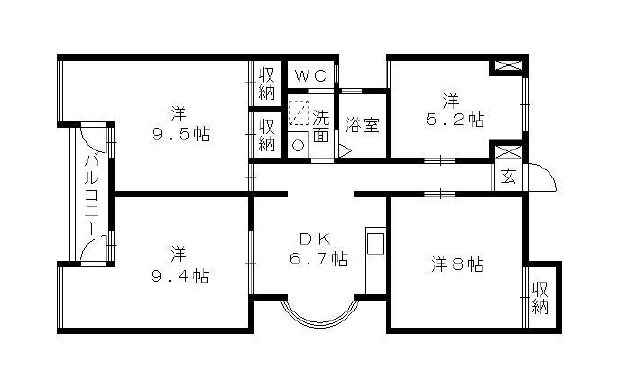 レインボープラザ 306号室 間取り