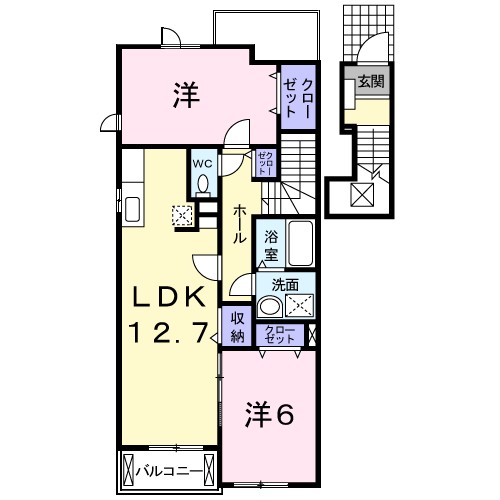 ベルプロムナードＡ 203号室 間取り